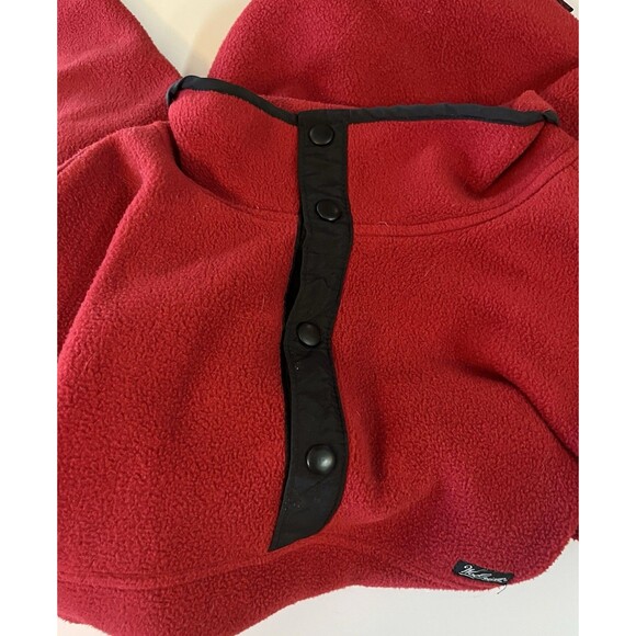 VTG Woolrich Polartec Pullover Mens 3XLTALL Fleece 1/4 Snap Red Black JACKET - Picture 5 of 12